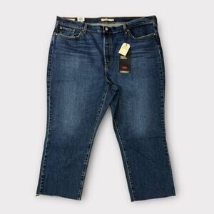 Levi's Wedgie Fit Straight Jeans Raw Hem Plus Size 22W in Salsa Roll NEW